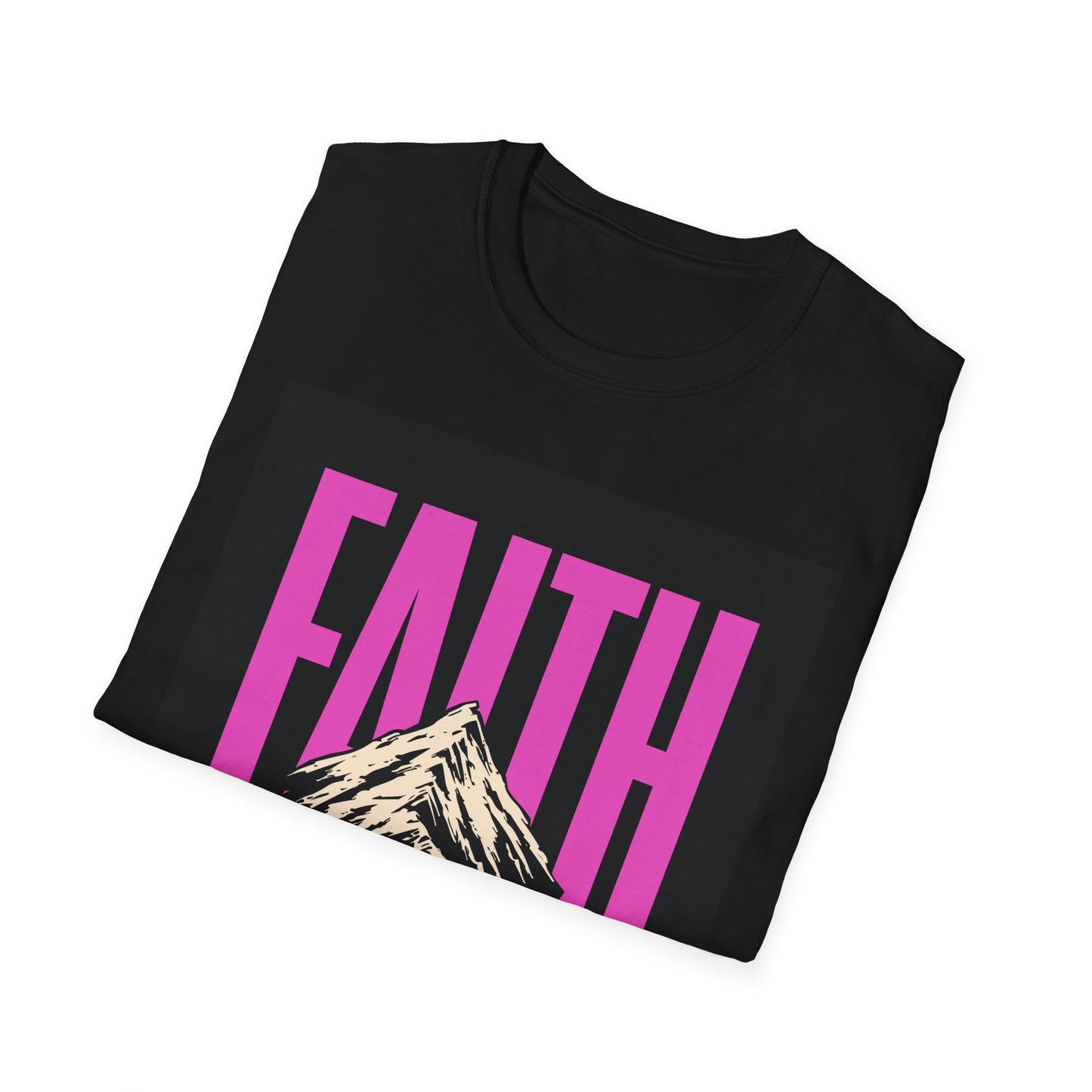 Faith Can Move Mountains T-Shirt, Christian Religious Tee, Mountain Faith Shirt, Inspirational Graphic Top, Unisex Softstyle, Faith Over