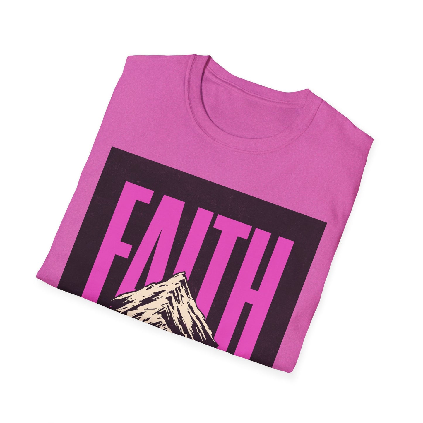 Faith Can Move Mountains T-Shirt, Christian Religious Tee, Mountain Faith Shirt, Inspirational Graphic Top, Unisex Softstyle, Faith Over