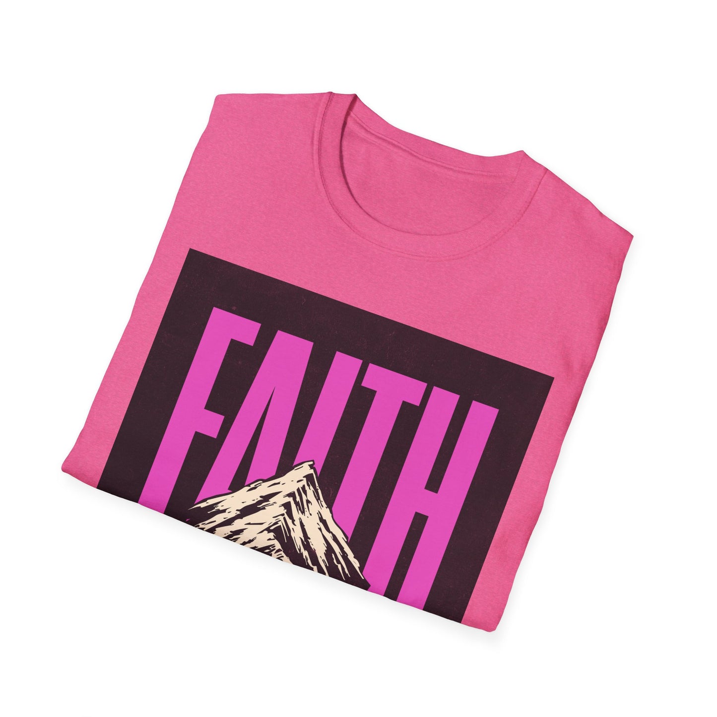 Faith Can Move Mountains T-Shirt, Christian Religious Tee, Mountain Faith Shirt, Inspirational Graphic Top, Unisex Softstyle, Faith Over