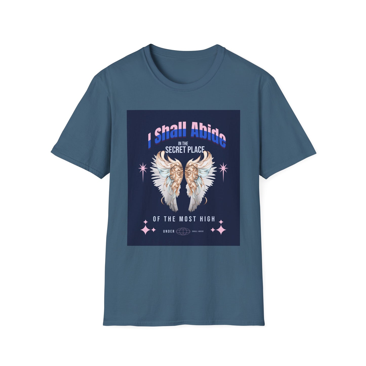 Psalm 91 Angel Wings Unisex Softstyle T-Shirt, Christian Religious Tee, Protection Shirt, Faith Apparel, Biblical Clothing