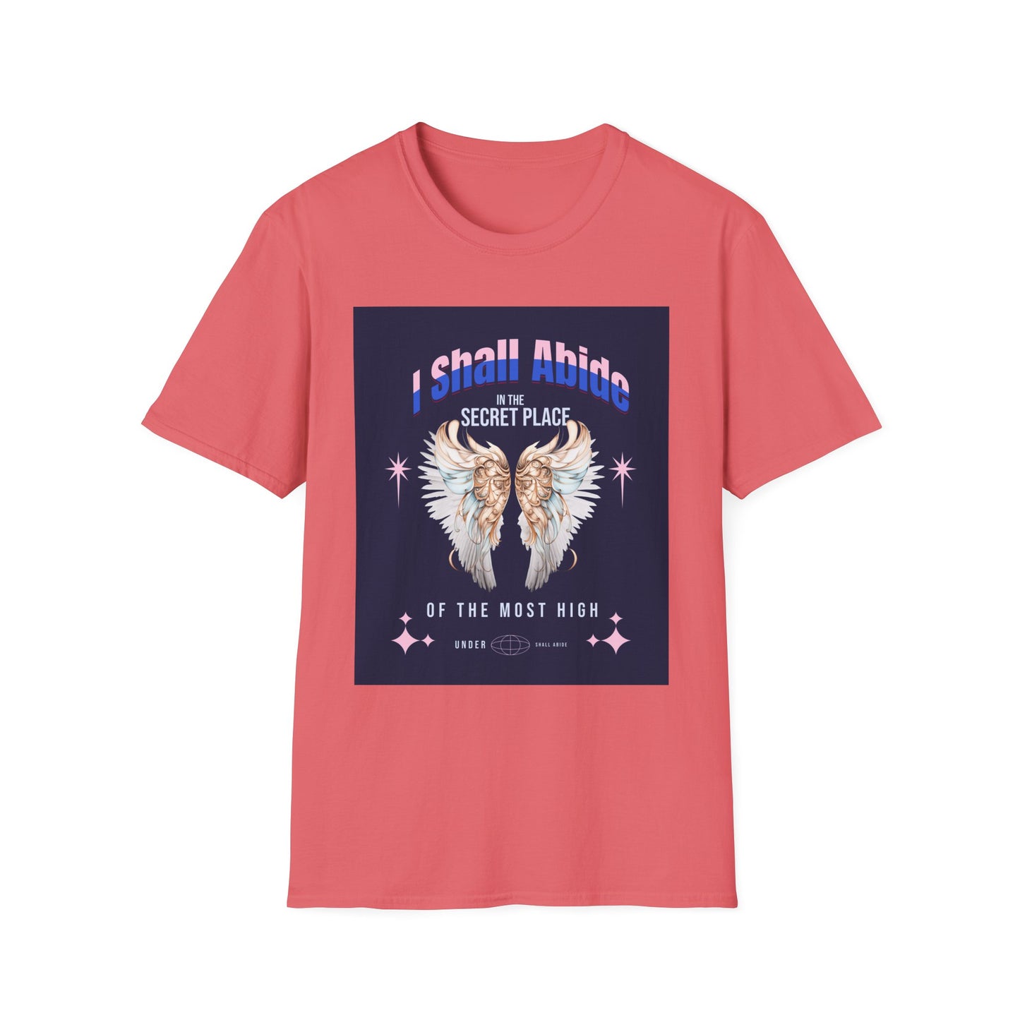 Psalm 91 Angel Wings Unisex Softstyle T-Shirt, Christian Religious Tee, Protection Shirt, Faith Apparel, Biblical Clothing